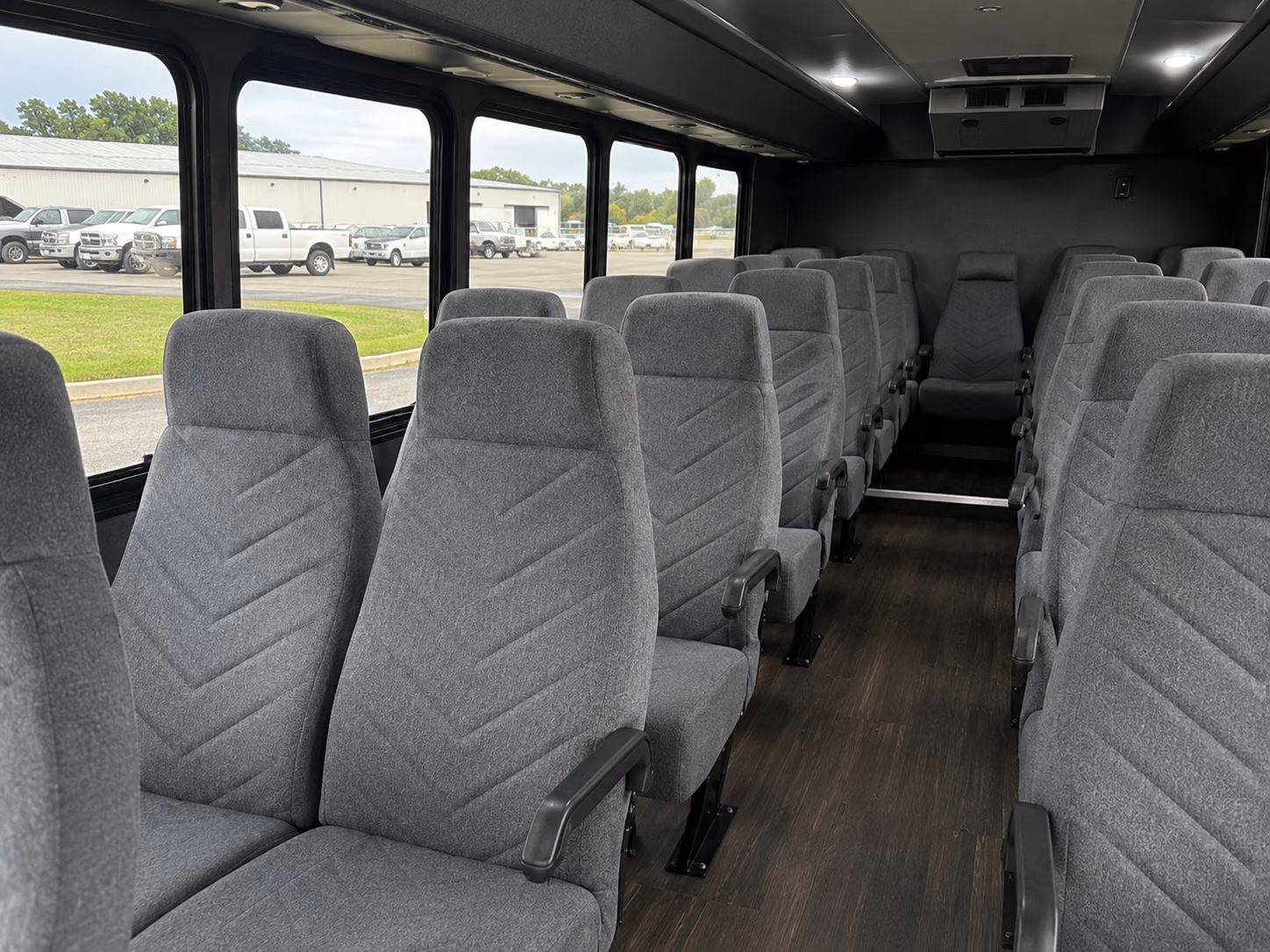 newport beach 18 passenger minibus inside