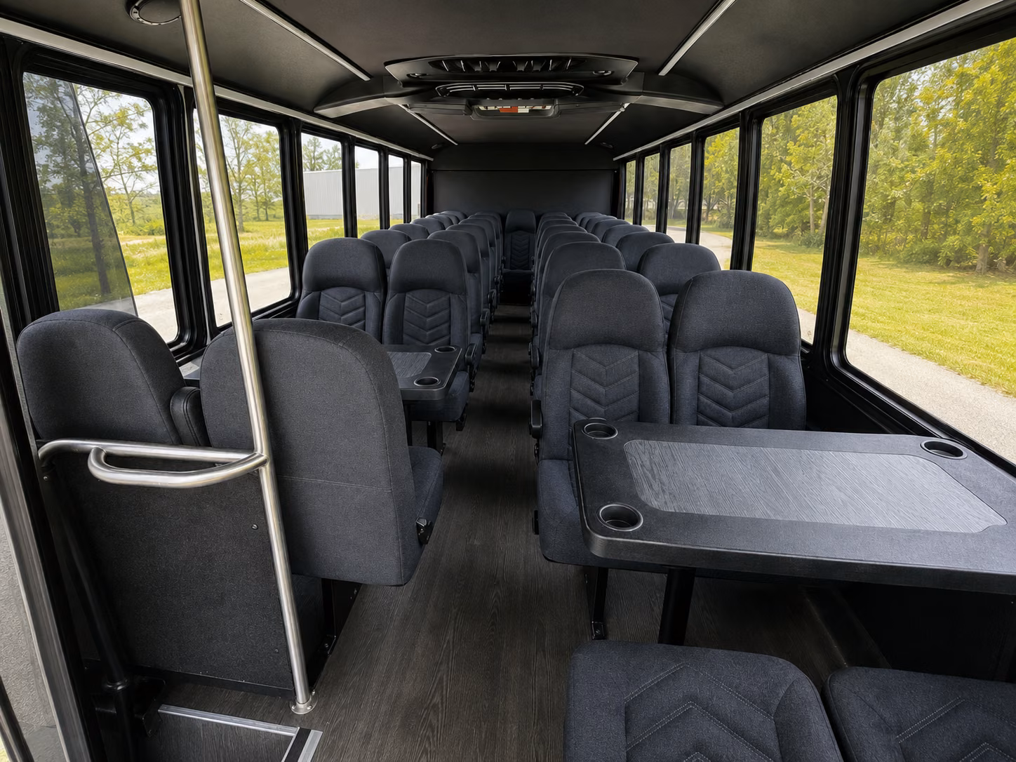 newport beach 18 passenger minibus interior