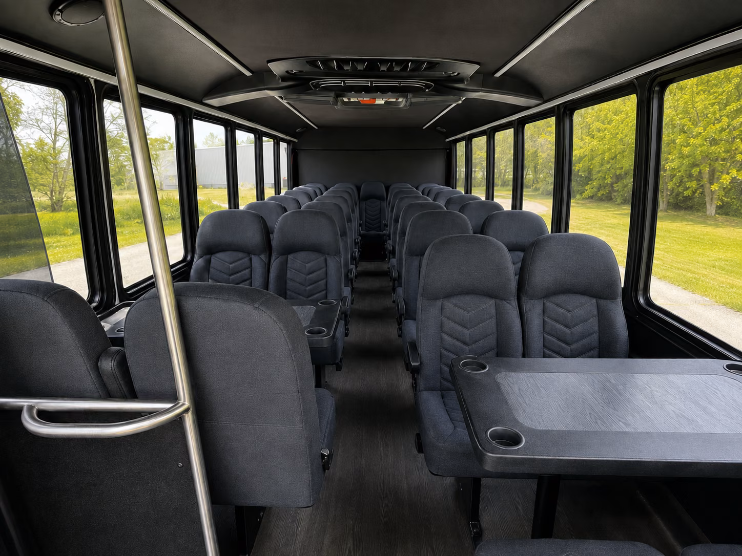 newport beach 20 passenger minibus inside