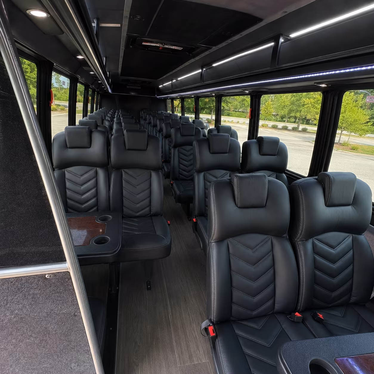 newport beach 25 passenger minibus inside