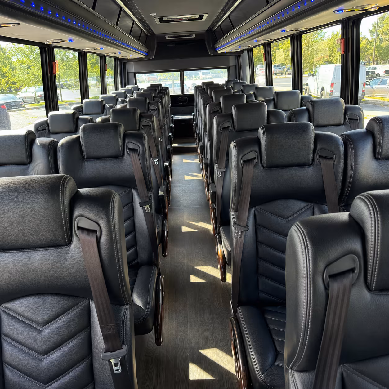 newport beach 25 passenger minibus interior