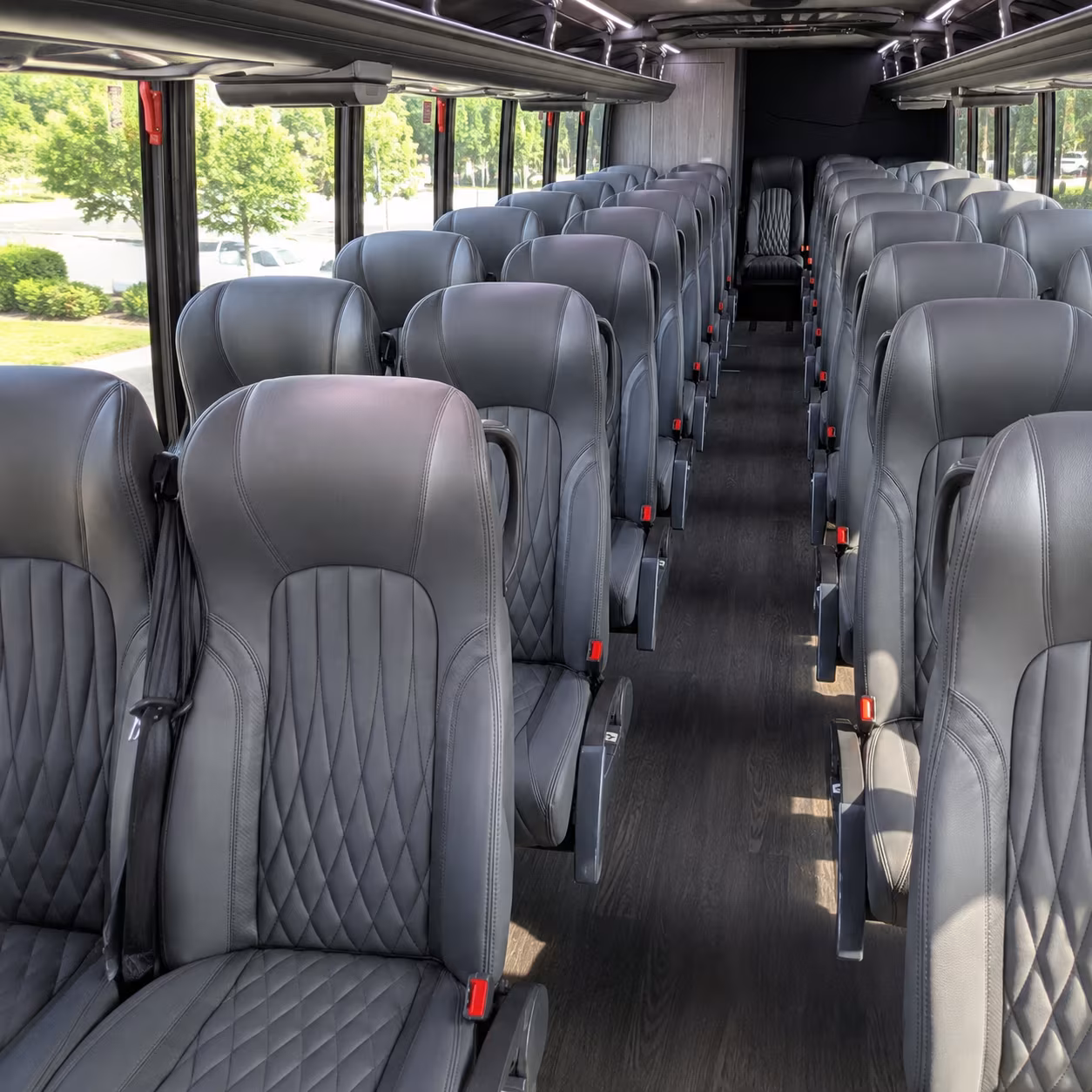 newport beach 28 passenger minibus interior