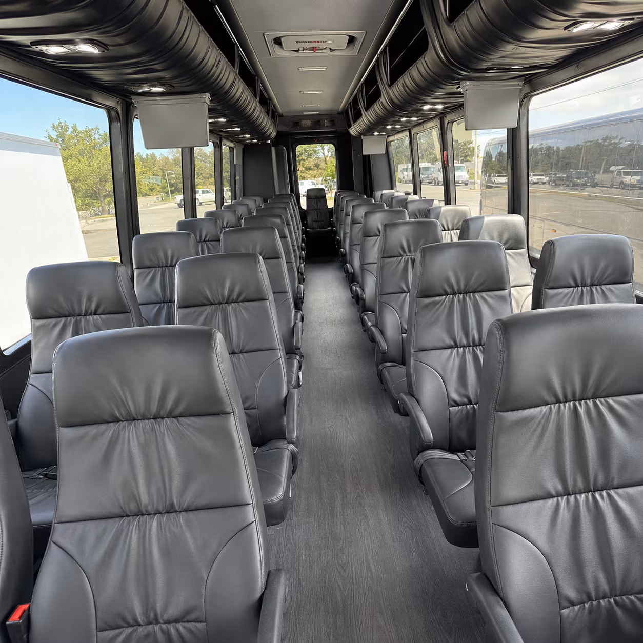 newport beach 35 passenger minibus inside