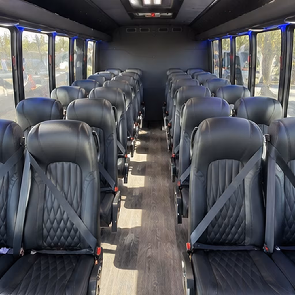 newport beach 35 passenger minibus interior