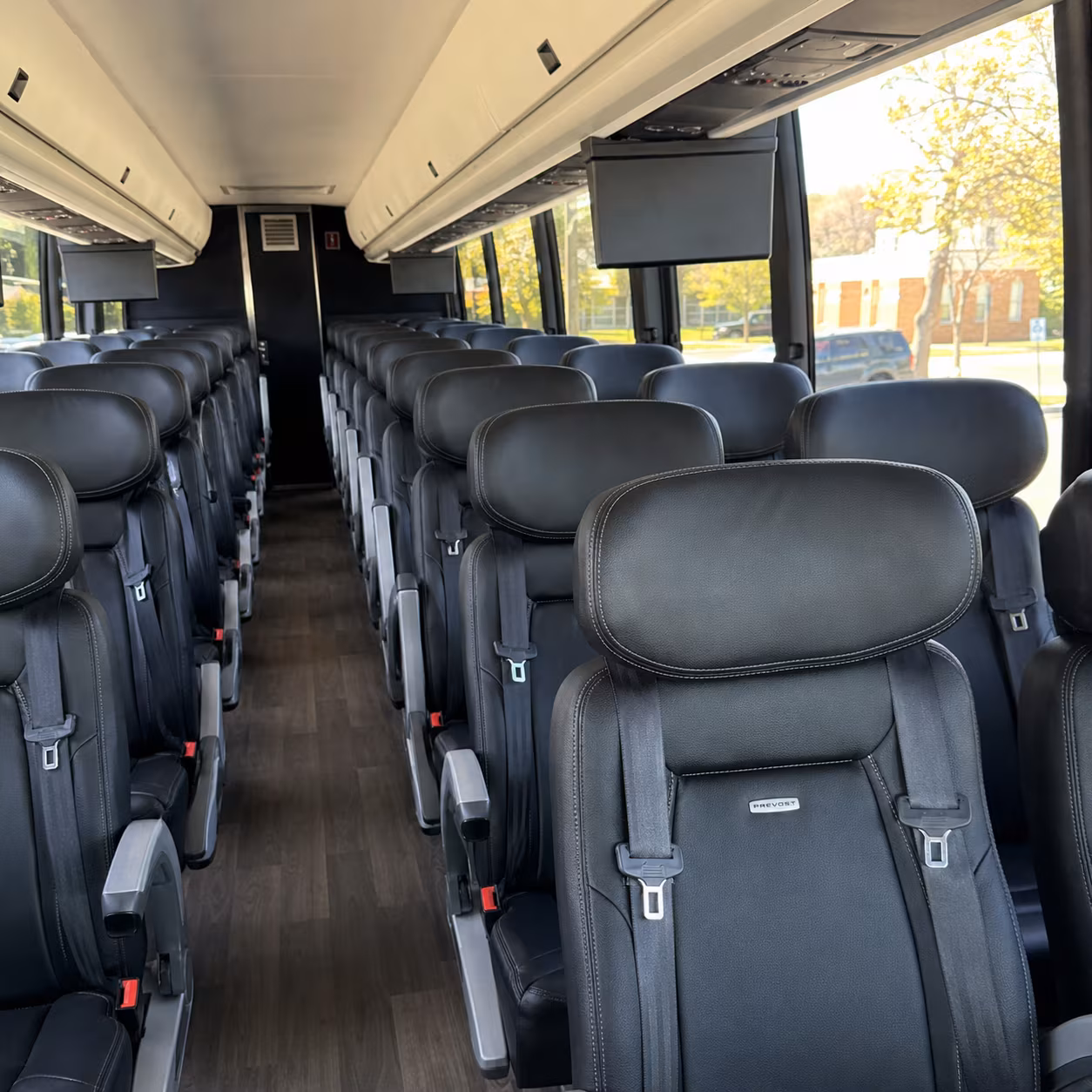 newport beach 45 passenger charter bus inside