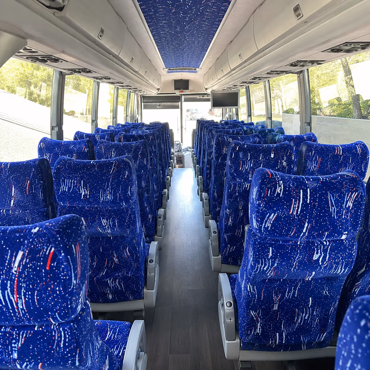 newport beach 50 passenger charter bus interior