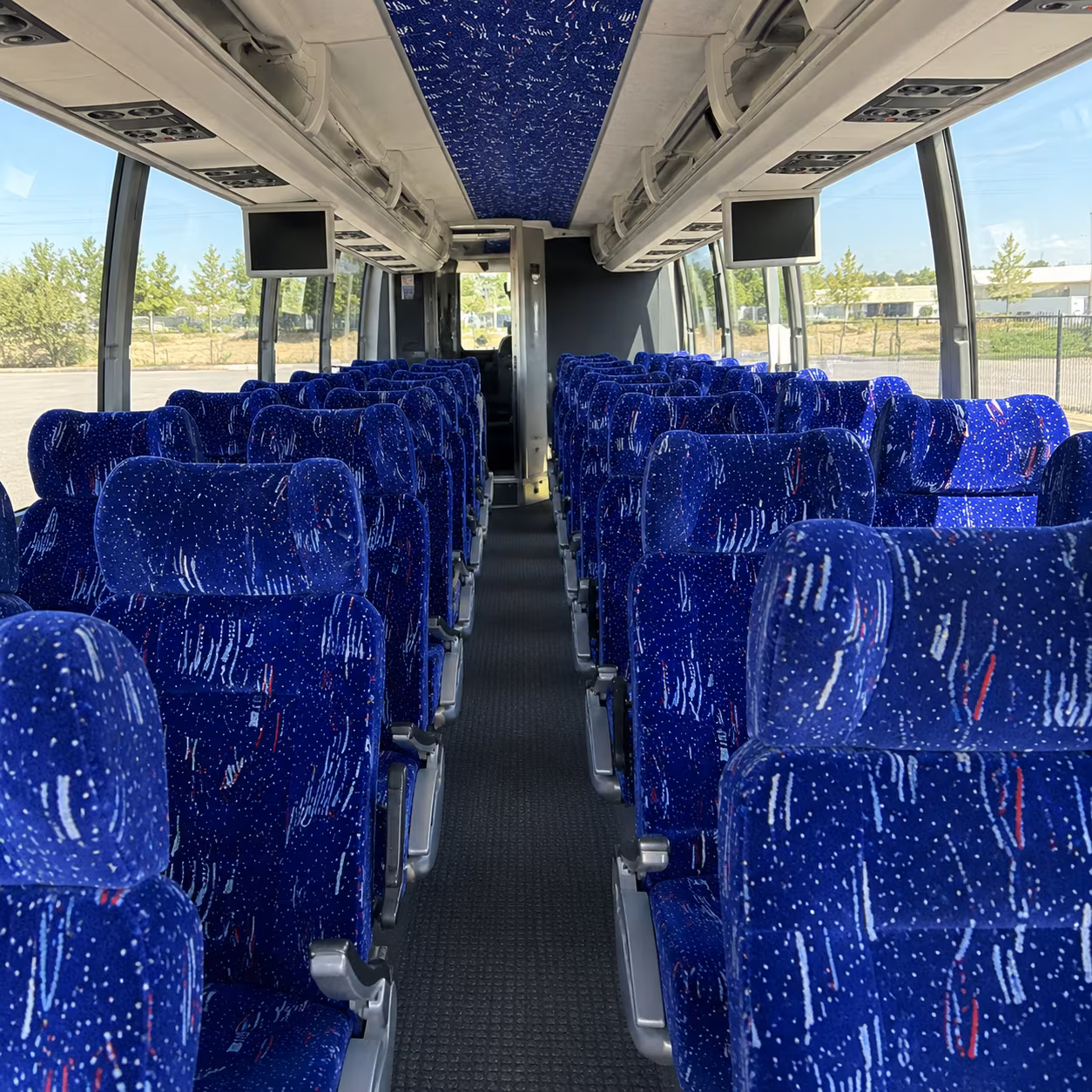 newport beach 54 passenger charter bus interior