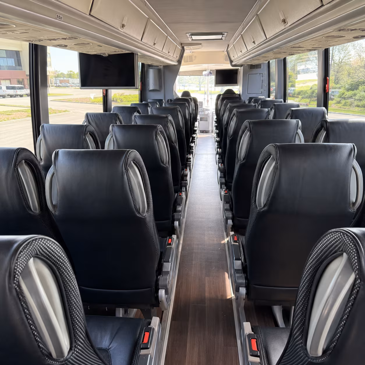 newport beach 56 passenger charter bus inside