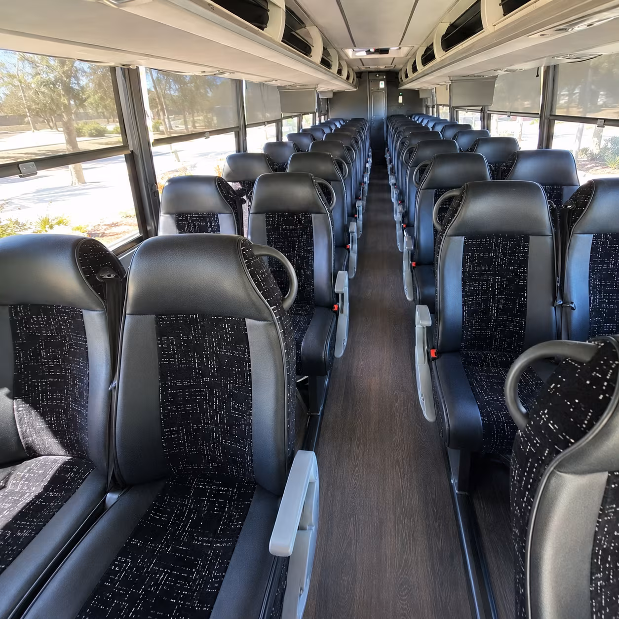 newport beach charter bus inside
