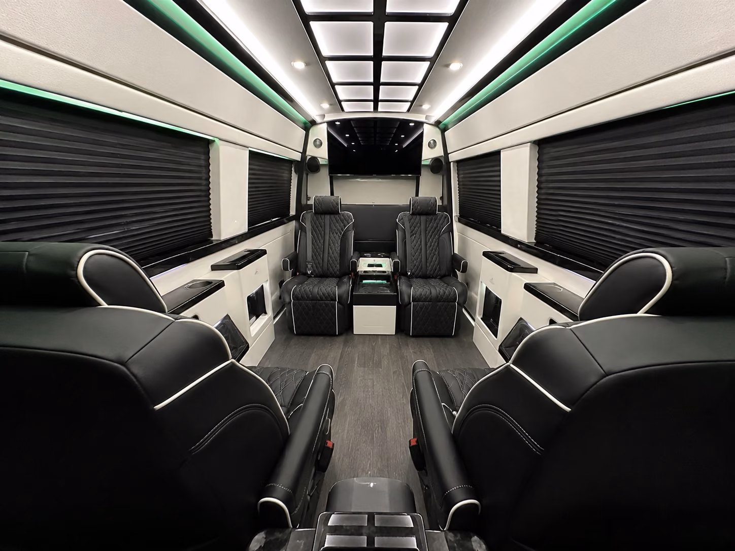 newport beach sprinter van with driver inside